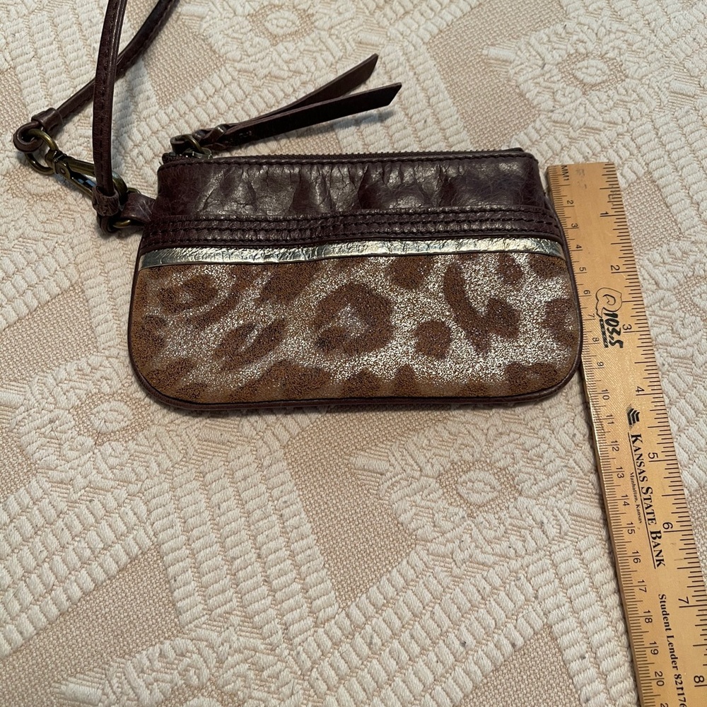 Sak leather animal print wristlet